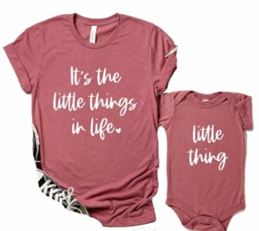 Funny New Mom Gift Set Review: It's the Little Things in Life Matching Bodysuit for Mama and Baby