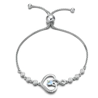 AGVANA Heart Birthstone Bracelet Review: Genuine Gemstone Infinity Love Jewelry