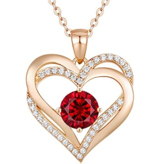 LOUISA SECRET Love Heart Birthstone Necklaces Review: A Perfect Gift for Her